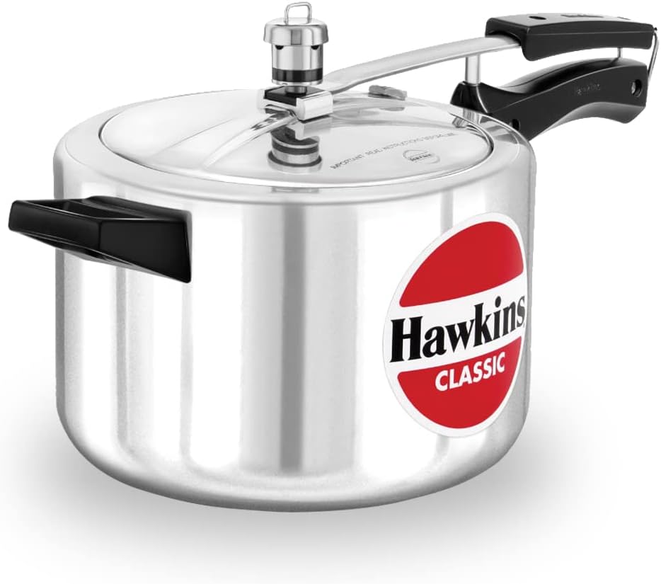 HAWKINS Classic CL50 5-Liter New Improved Aluminum Pressure Cooker, Small, Silver
