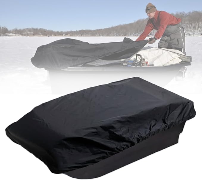 Ice Fishing Sled Shelters Cover Fit for Camping & Hunting Travel Gear - 600D Winter Protective Accessories for Snow Rain Dust Mud Proof, 60