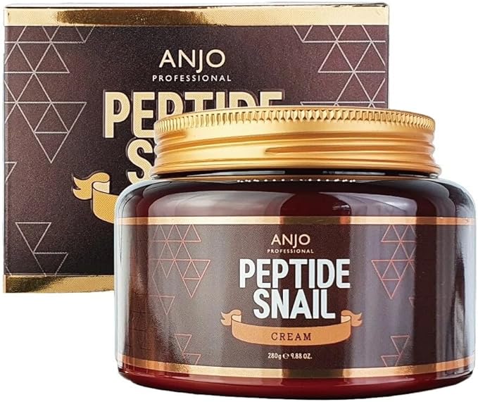 ANJO Professional Peptide Snail Cream 280 ml, Anti-Wrinkle, Korean Snail Mucin Moisturiser & Multi-Peptide Anti-Ageing Treatment, Deep Hydration, Firming Skincare for All Skin Types