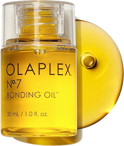 Olaplex No. 7 Bonding Oil, Concentrated High Shine Oil, Heat Protectant, Visibly Smooths & Softens Hair, Added Color Vibrancy, Up to 72 Hour Frizz Control, For All Hair Types, 1 fl oz