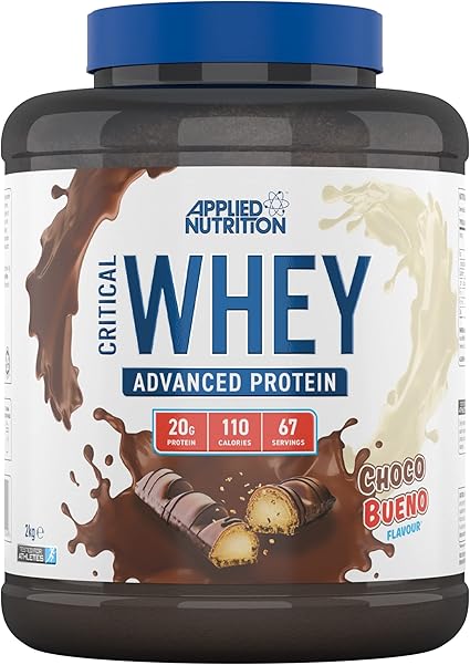 Applied Nutrition Critical Whey Protein Powder 2kg - High Protein Powder, Protein Milkshake, Muscle Building Supplement with BCAAs & Glutamine (2kg - 67 Servings) (Choco Bueno)