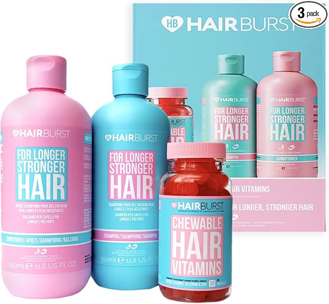 HAIR BURST Biotin Gummies and Shampoo & Conditioner Set for Hair Growth - Chewable Vitamins to Reduce Breakage and Promote Healthier Hair - Thickening Treatment for All Hair Types