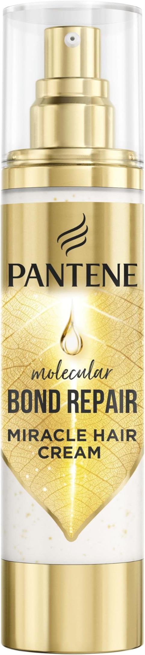 Pantene Molecular Bond Repair Leave In Cream 90ml, Hair Treatment With Pro-V Concentrated Formula For All Types Of Damaged Hair, Nourishes, Strenghtens And Soften Hair, Repairs Split Ends
