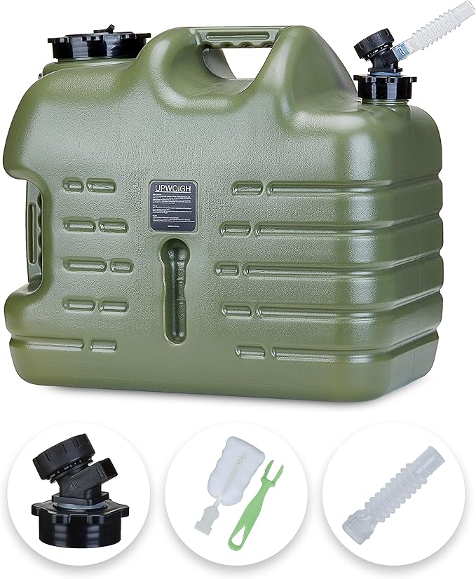 UPWOIGH Water Container, 25L Big Water Jug, Truly No Leakage Water Storage, Military Green Water Tank,BPA Free Portable Water Containers for Camping