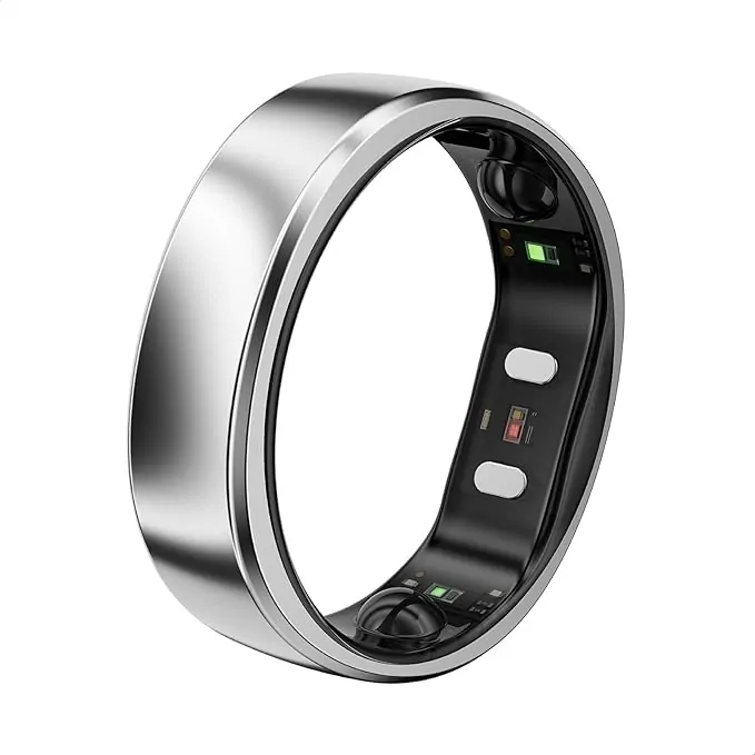 RingConn Gen 2 Air, Ultra-Thin AI Smart Ring, Size First with Sizing Kit, 10-Day Battery Life, Sleep/Heart Rate/Stress/Fitness Tracker, Compatible with Android & iOS - Size 9, Galaxy Silver