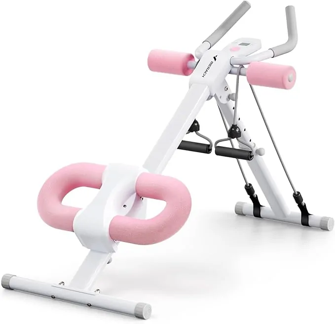 MERACH Ab Machine, Abs Workout Equipment, Adjustable Ab Trainer Machine for Abs Workout at Home Gym, Foldable, Knee Protection