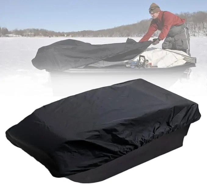 Ice Fishing Sled Shelters Cover Fit for Camping & Hunting Travel Gear - 600D Winter Protective Accessories for Snow Rain Dust Mud Proof, 60
