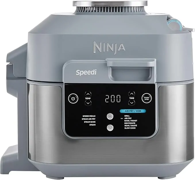 Ninja Speedi 10-in-1 Rapid Cooker, Air Fryer and Multi Cooker, 5.7L, Meals for 4 in 15 Minutes, Air Fry, Steam, Grill, Bake, Roast, Sear, Slow Cook & More, Cooks 4 Portions, Sea Salt Grey, ON400UK