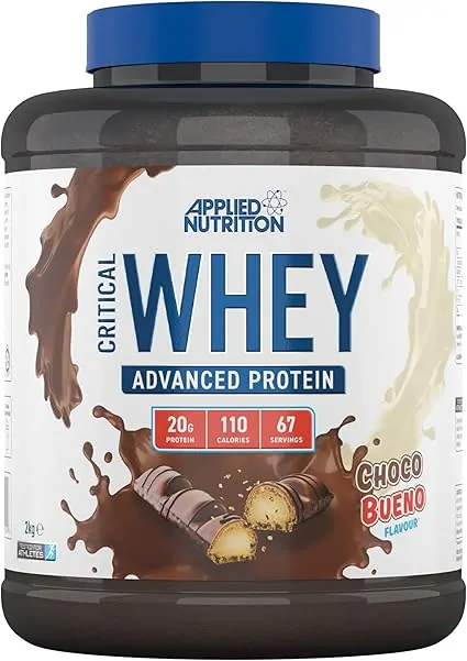 Applied Nutrition Critical Whey Protein Powder 2kg - High Protein Powder, Protein Milkshake, Muscle Building Supplement with BCAAs & Glutamine (2kg - 67 Servings) (Choco Bueno)