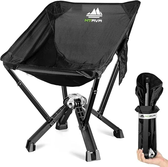 MTRVR Folding Camping Chair, Supports 270 KG Portable Camp Chair for Adults, Compact & Comfortable Camping Chairs for Picnics, Fishing, Hiking & Beach
