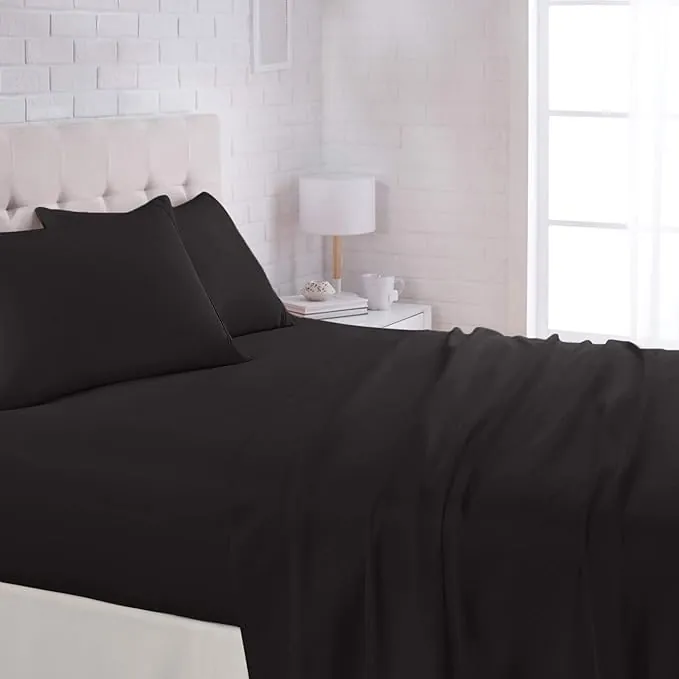 Amazon Basics Lightweight Super Soft Easy Care Microfiber 4 Piece Bed Sheet Set
