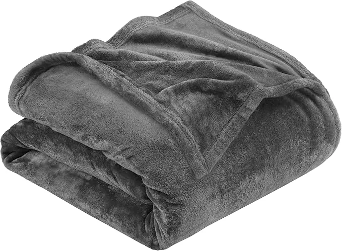Utopia Bedding Fleece Blanket Queen Size Grey 300GSM Luxury Bed Blanket
